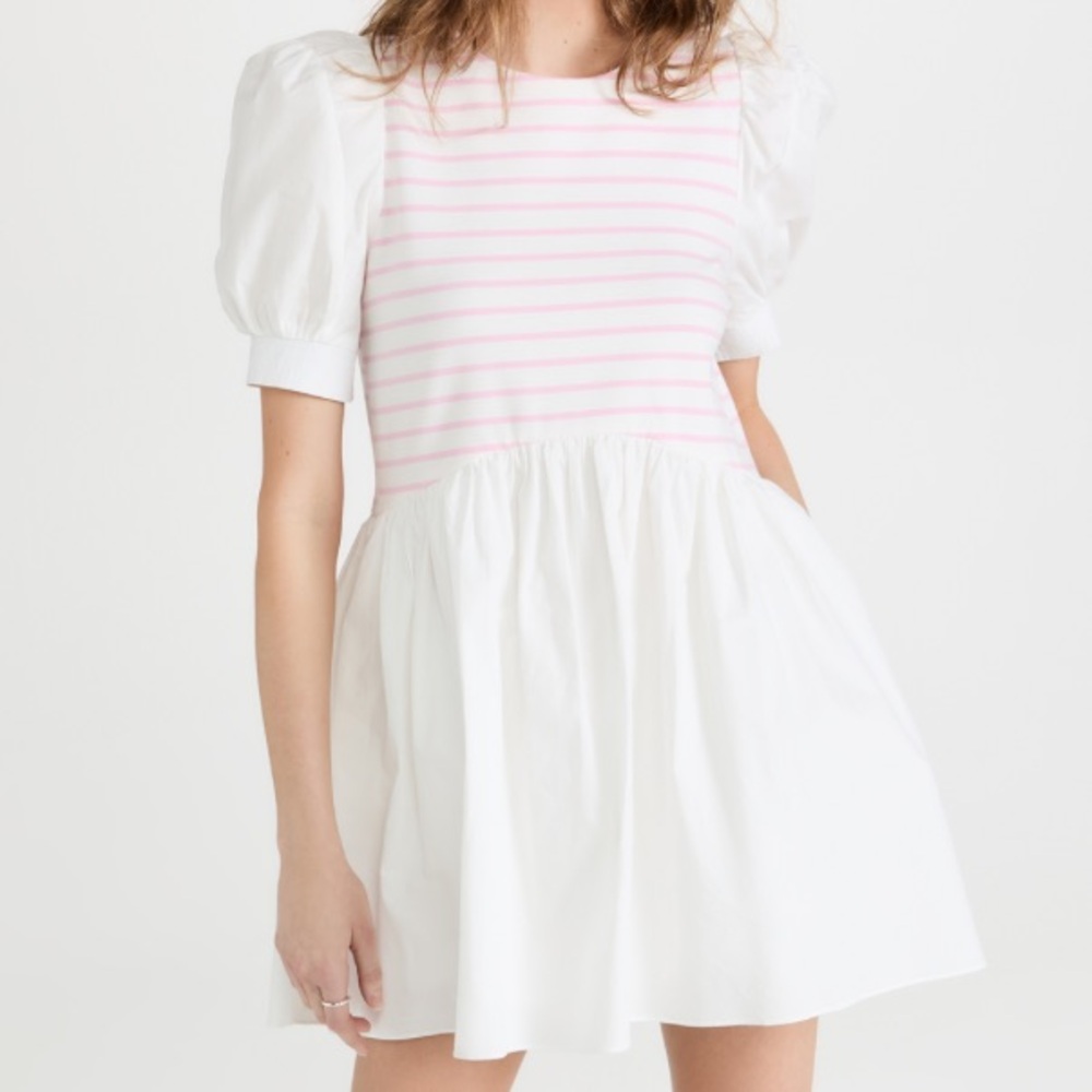 Pink and White Striped Kids Dress